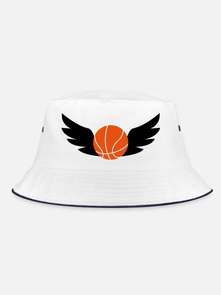 Basketball - Basket Ball - Game - Sport - Player - Bucket Hat - Weiß/Navy - Vorne