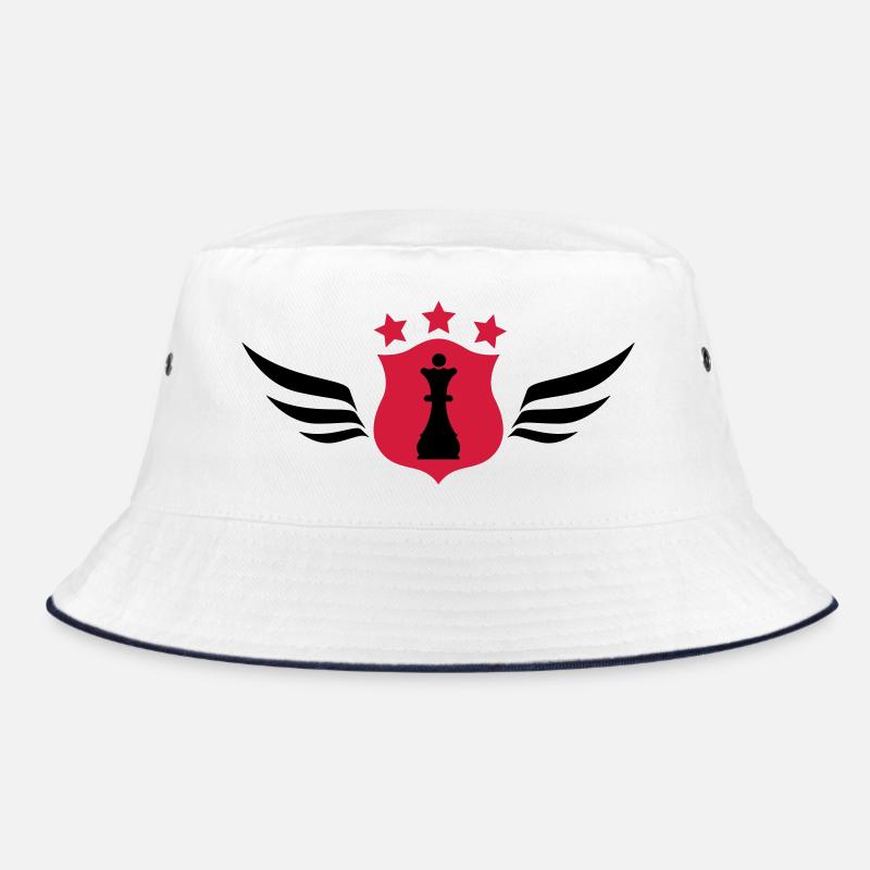 Chess / Geek / Game / Player / Schach / Echecs - Bucket Hat - white/navy
