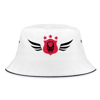 Eisenbahner / Eisenbahnen / Eisenbahn / Bahn - Bucket Hat - Weiß/Navy - Vorne