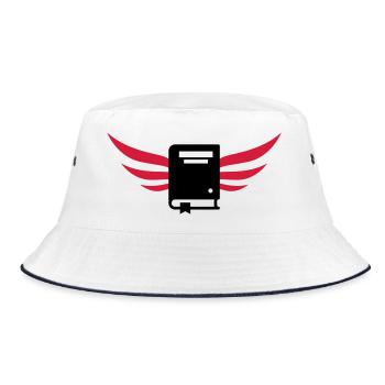 Buchhändler / Buchhändlerin / Buch / Verleger - Bucket Hat - Weiß/Navy - Vorne