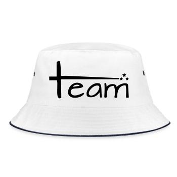Team Style with Stars - Bucket Hat - white/navy - Front