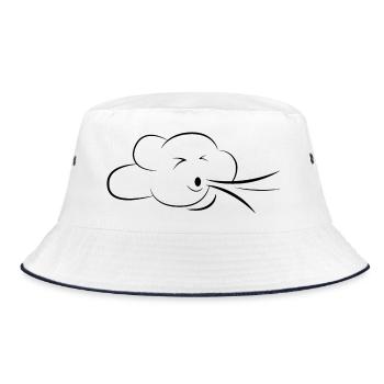 cloud breath breathing relax cloud meditation icon - Bucket Hat - white/navy - Front