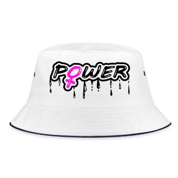 Women's Power Girls' Power Power with Female Symbol - Bucket Hat - white/navy - Front