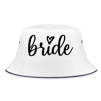 Bride - Bucket Hat - Weiß/Navy - Vorne