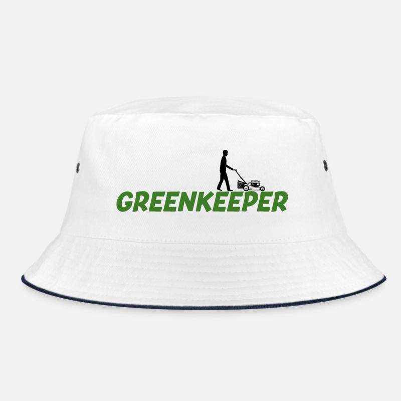 Greenkeeper Rasenmäher Gärtner Garten Geschenkidee - Bucket Hat - Weiß/Navy