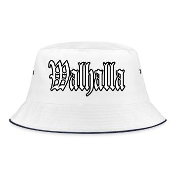 walhalla odin thor viking viking sticker shirt - Bucket Hat - white/navy - Front