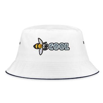 BEE COOL (horizontal) - Bucket Hat - Weiß/Navy - Vorne