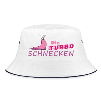 Muddy run shirt mud Matsch Laufshirt Team Schnecke - Bucket Hat - Weiß/Navy - Vorne