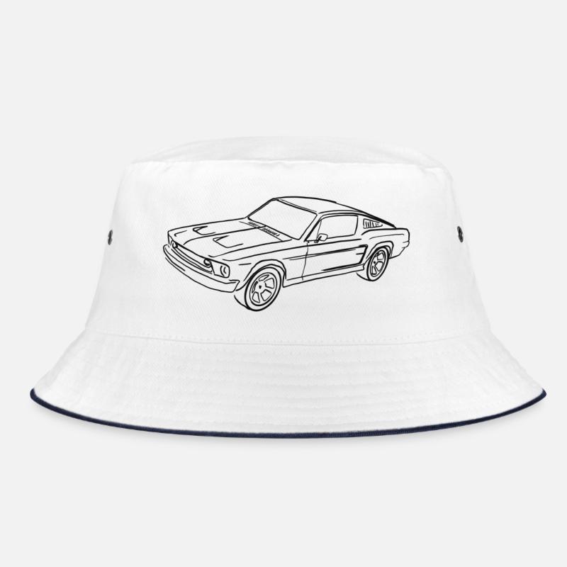 black - Bucket Hat - Weiß/Navy