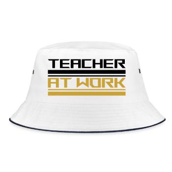 Teacher at work black - Bucket Hat - Weiß/Navy - Vorne