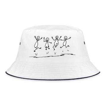 Begeisternd - Lebensfreude, die ansteckt - Bucket Hat - Weiß/Navy - Vorne