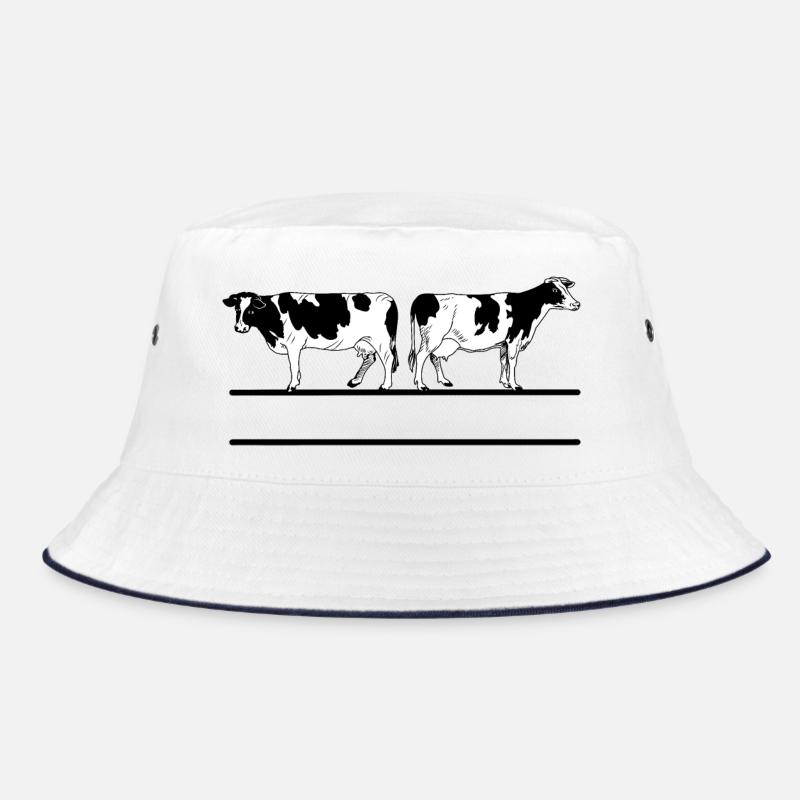 Schwarzweißes Kuhmonogramm Bucket Hat