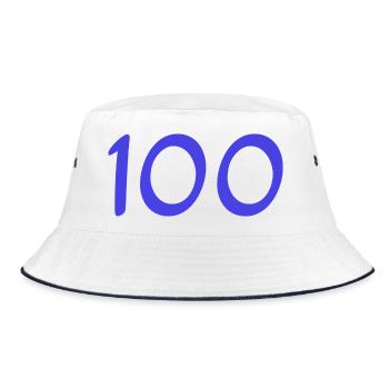 100. 100 JAHRE. 100-JÄHRIGES JUBILÄUM. 100. GEBURTSTAG - Bucket Hat - Weiß/Navy - Vorne