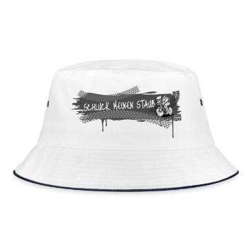 Schluck Meinen Staub Biker Grunge - Bucket Hat - Weiß/Navy - Vorne
