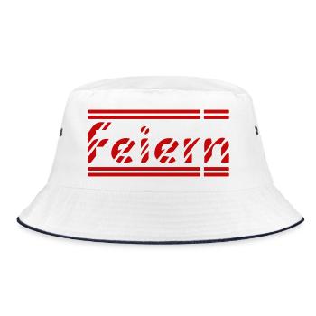 Feiern - Bucket Hat - Weiß/Navy - Vorne