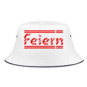 Feiern - Bucket Hat - Weiß/Navy - Vorne