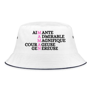loving mom admirable beautiful brave - Bucket Hat - white/navy - Front