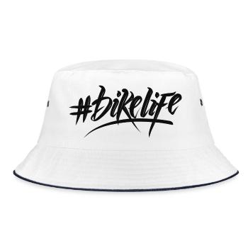 Biker Life - Bucket Hat - Weiß/Navy - Vorne
