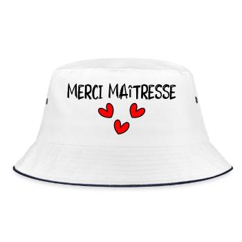 GELIEBTE. VIELEN DANK. DANKE HERRIN - Bucket Hat - Weiß/Navy - Vorne