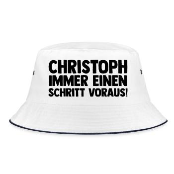 First name Chris Christoph - Bucket Hat - white/navy - Front