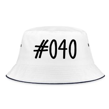 #040 - 040 - Vorwahl - Hamburg - Elbe - Alster - Bucket Hat - Weiß/Navy - Vorne