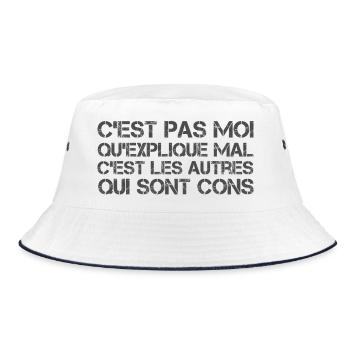 It's not me who explains badly - Bucket Hat - white/navy - Front