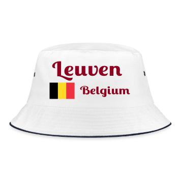 Leuven Belgium- Stylish prints - Bucket Hat - white/navy - Front