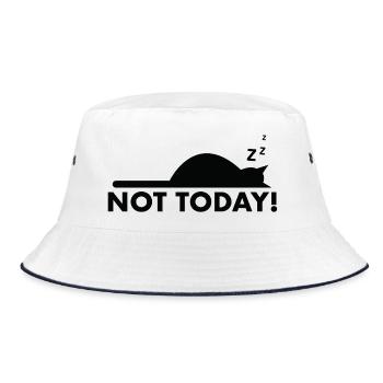 Nope! Not today – Funny Cat Saying Humor - Bucket Hat - white/navy - Front