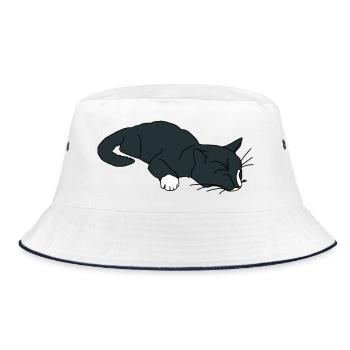 Chat endormi - Bob - blanc/marine - Devant