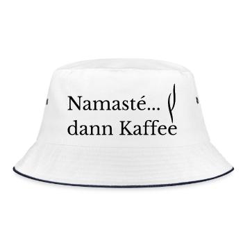Namasté. dann Kaffee Lustiges Chemise de Yoga & Kaffee - Bob - blanc/marine - Devant