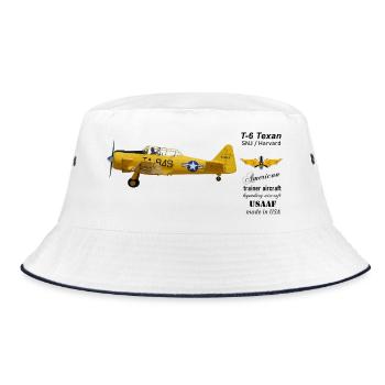 T-6 Texan - Bucket Hat - white/navy - Front