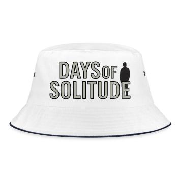 Minimalist Lonely Silhouette Illustration - Bucket Hat - white/navy - Front