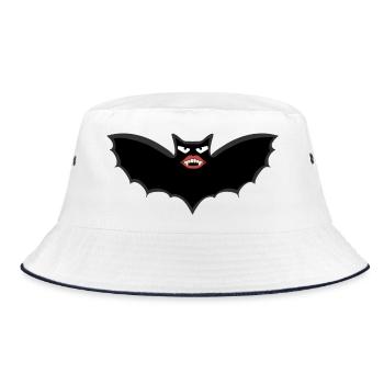 Chauve-souris vampire gothique avec d’énormes lèvres - Bob - blanc/marine - Devant