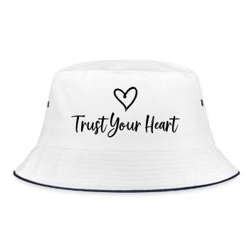 TRUST YOUR HEART Statement - Bucket Hat - white/navy - Front