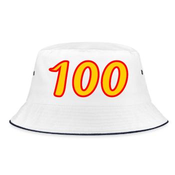 100. 100 JAHRE. 100-JÄHRIGES JUBILÄUM. GEBURTSTAG 100 - Bucket Hat - Weiß/Navy - Vorne
