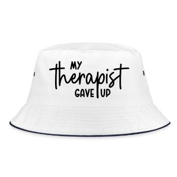 My therapist gave up - Bucket Hat - white/navy - Front