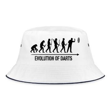 Darts Evolution Hoodie, Socken, Tasse, Top - Bucket Hat - Weiß/Navy - Vorne