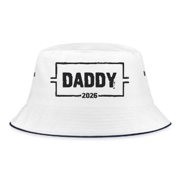 DADDY 2026 Stolzer werdender Vater - Bucket Hat - Weiß/Navy - Vorne