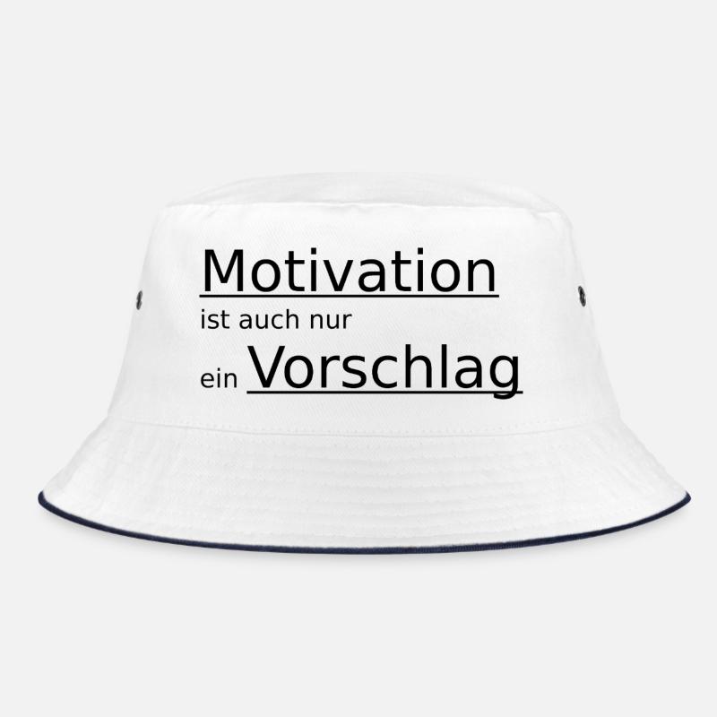 Motivation ist auch nur ein Vorschlag - Bucket Hat - Weiß/Navy