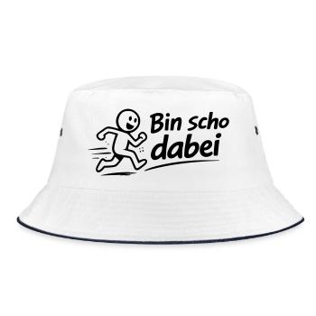 Bin scho dabei - Bucket Hat - Weiß/Navy - Vorne