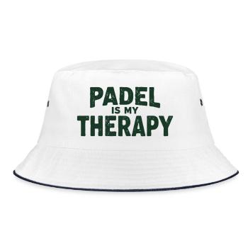 Padel is my Therapy Sportler Statement - Bucket Hat - Weiß/Navy - Vorne