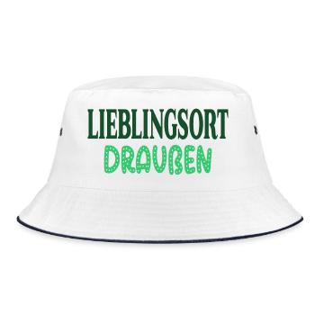 Well-being Favourite place outdoors - Bucket Hat - white/navy - Front