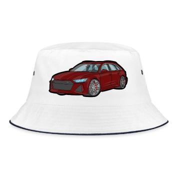 Red Sports Car Silhouette - Bucket Hat - white/navy - Front