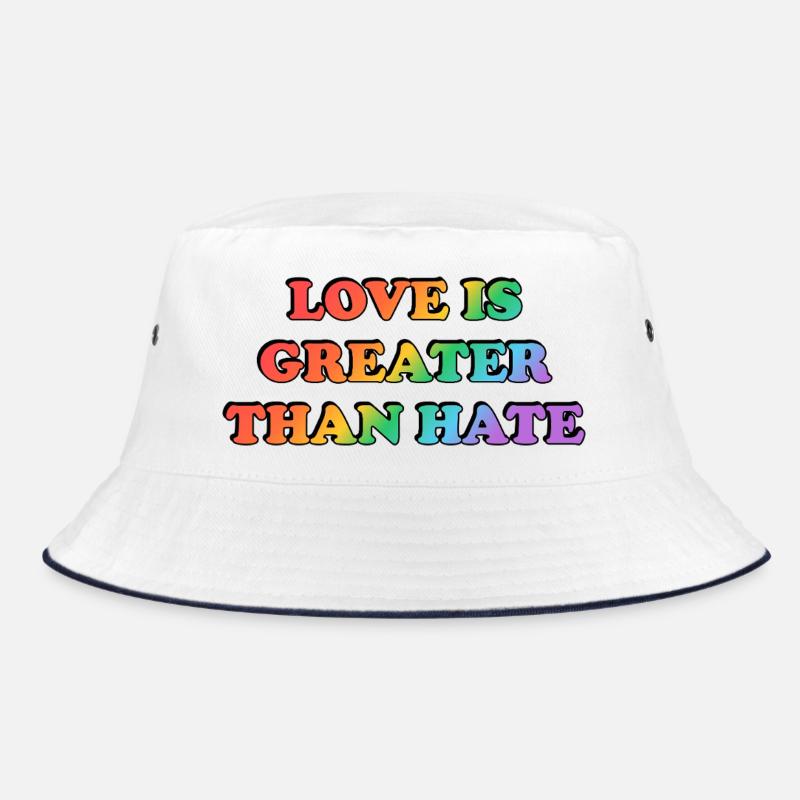 Liebe ist größer als Hass Regenbogen Bucket Hat