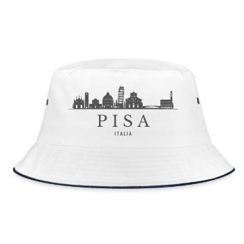 Pisa Skyline, Pisa Italy - Bucket Hat - white/navy - Front