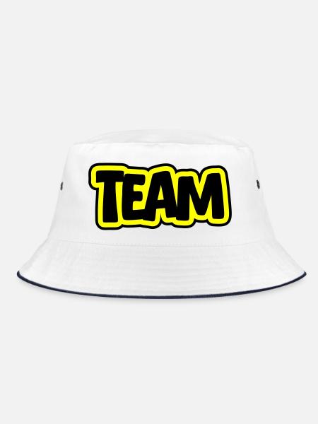 Team Schriftzug - Bucket Hat - Weiß/Navy - Vorne