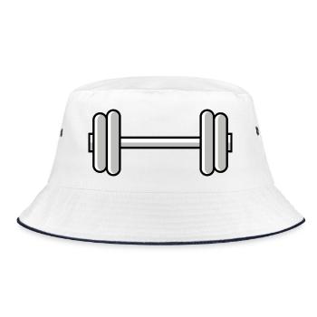 Dumbbell weights icon - Bucket Hat - white/navy - Front