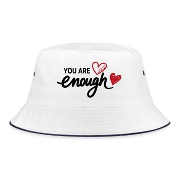 You Are Enough Heart Mindfulness Statement - Bucket Hat - white/navy - Front