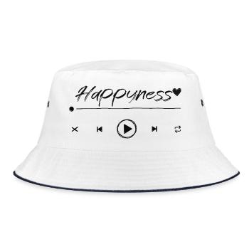Glück - Bucket Hat - Weiß/Navy - Vorne