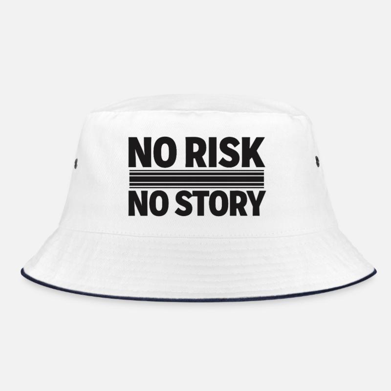 NO RISK NO STORY Adventure Statement Bucket Hat
